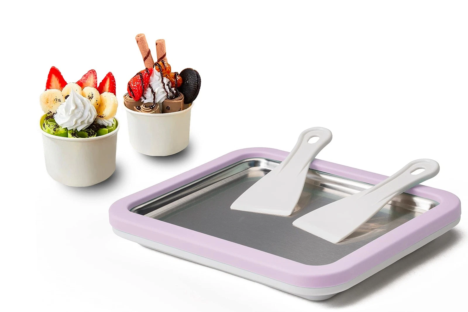 Ice Cream Roll Maker Rolled Ice Cream Machine, Sweet Spot Pan, Instant Cold P...