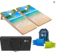 Cornhole Board Set 4x2 Regulation Size Cornhole Set with Carrying Bags 8 Be...