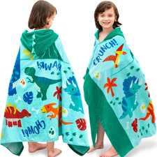 Dinosaur Hooded Towels for Kids Soft 100 Cotton Kids Beach Towel 30" X 50" for