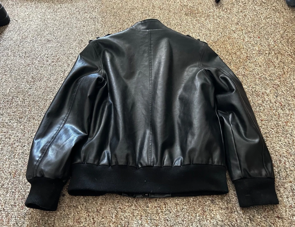 vintage black route 66 leather jacket - Image 2 of 3