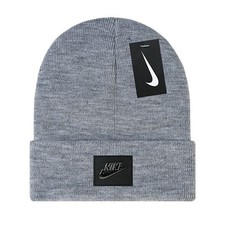 Nike Gray Core Classic Knit Beanie Boxed Logo Skull Cap Adult One Size