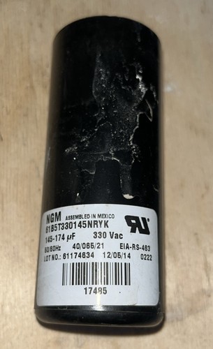 York 61B5T330145NRYK Start Capacitor 17485 S1-02431993000 330 VAC USED *TESTED*