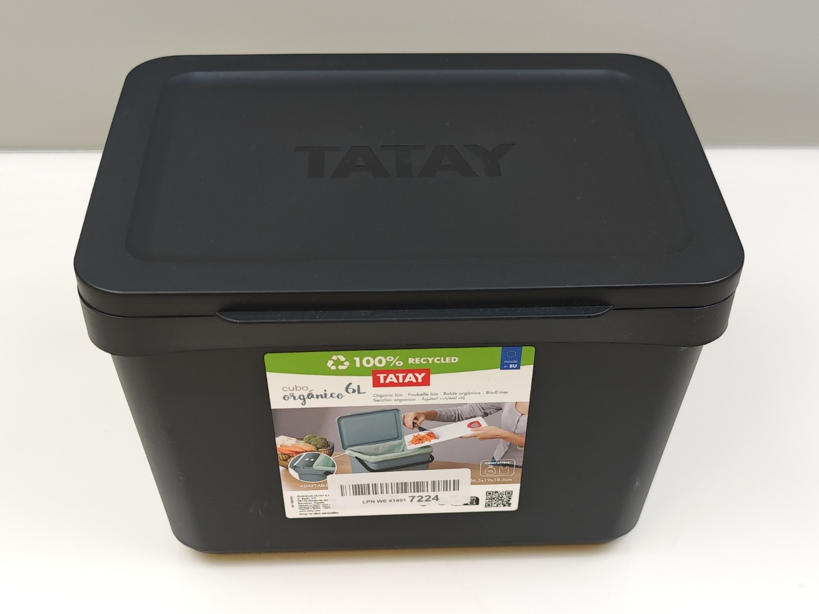 TATAY Kitchen Food Waste Caddy 6L | Organic Bin Smart Without Bracket | Compact