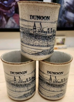 Dunoon Scotland Stoneware Coffee Mug Cup Vintage Textured Graphic