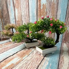 Artificial Bonsai Topiary Tree Plastic Plant ...