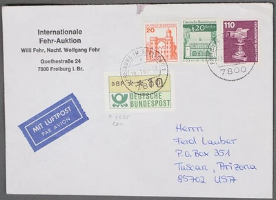 MayfairStamps Germany 1987 Freiburg to Tuscan AZ Air Mail Cover cca_14615 - Image 1 of 2