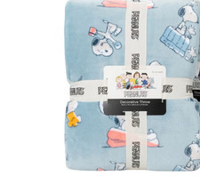 Peanuts VelvetLoft Character Plush Throw Blanket 60"X 70" Blue