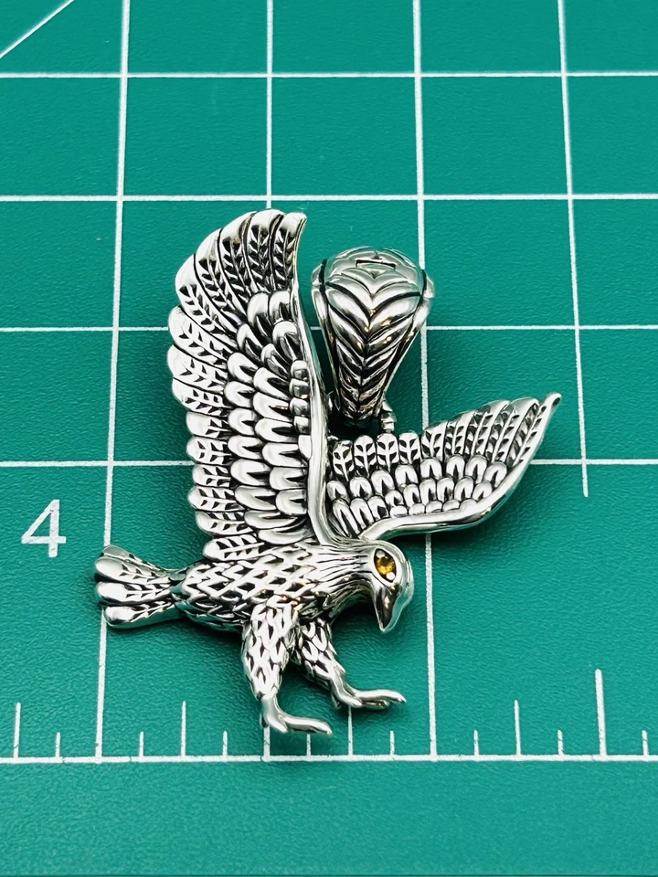 JAI By John Hardy 925 Sterling Silver Citrine Soaring Eagle Enhancer Pendant - Image 4 of 4