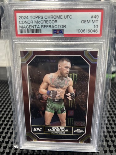 2024 Topps Chrome UFC Conor McGregor #49 Magenta Refractor Gem Mint 10 PSA