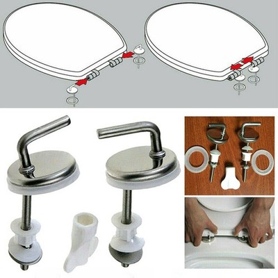 2X WC Abdeckung Scharniere Top Fix WC Sitz Beschläge Quick Release Scharniere