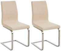 2Er Set EsszimmerstüHle Belfort Stoff Creme