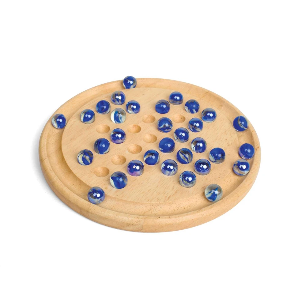 Bigjigs Toys Wooden Solitaire Game, Wooden Board Games, Solitaire Marble Game - Image 2 of 4