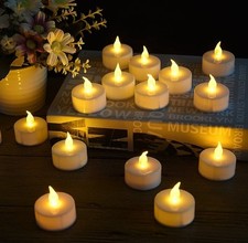 1-96PCS Flameless Tea Lights Battery Operated - LED Warm Light Candles