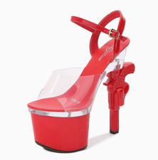 Womens Platform Sandals Super High Heel Transparent PVC Party Buckle Shoes New