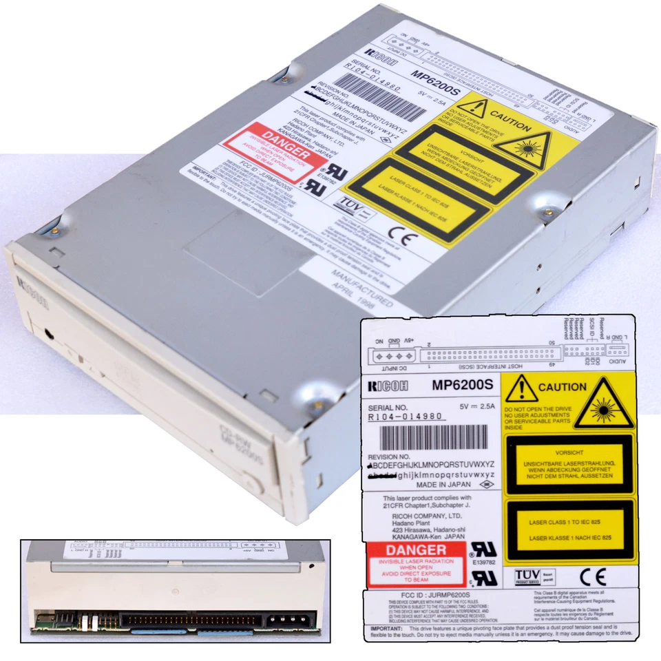 VINTAGE SCSI CD RW LAUFWERK CD-RW 50PIN 50 PIN 5-PIN RICOH MP6200S INTERN M696 - Image 4 of 4