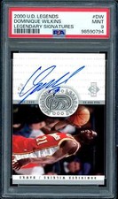 Dominique Wilkins Card 2000-01 U.D. Legends Legendary Signatures #DW PSA 9