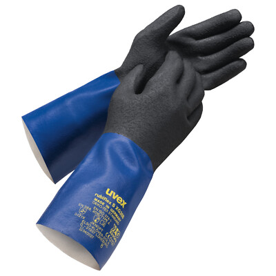 3 Paar Uvex Handschuh wasserdicht chemikalienbeständig nass ölig Grip Gummibeschichtung