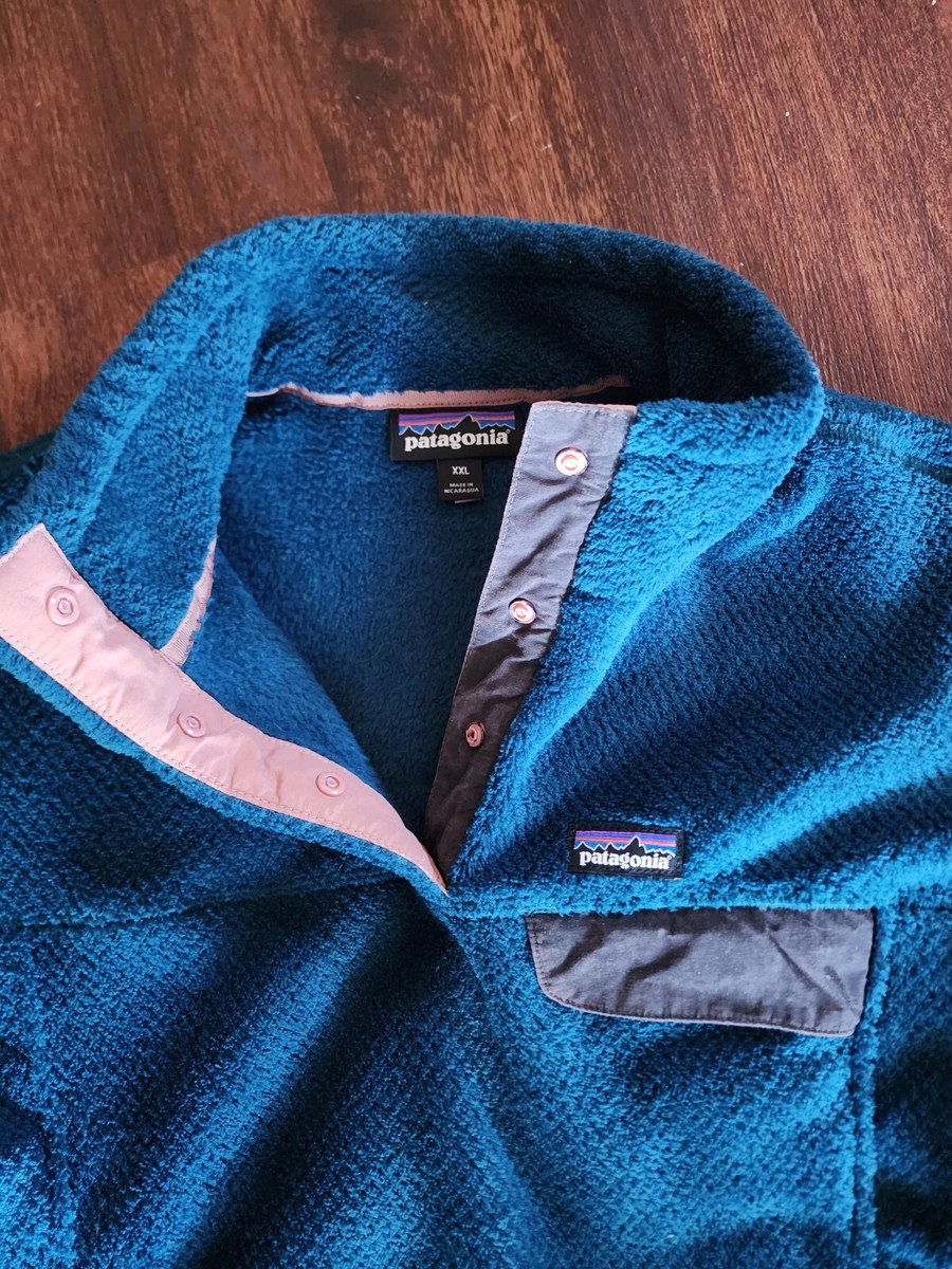 WOMEN'S PATAGONIA 65586 RE-TOOL SNAP-T PULLOVER BLUE MADE IN