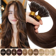 Nano Beads Tip 100 Human Hair Nano Ring Remy Hair Extensions Micro Rings Loop I