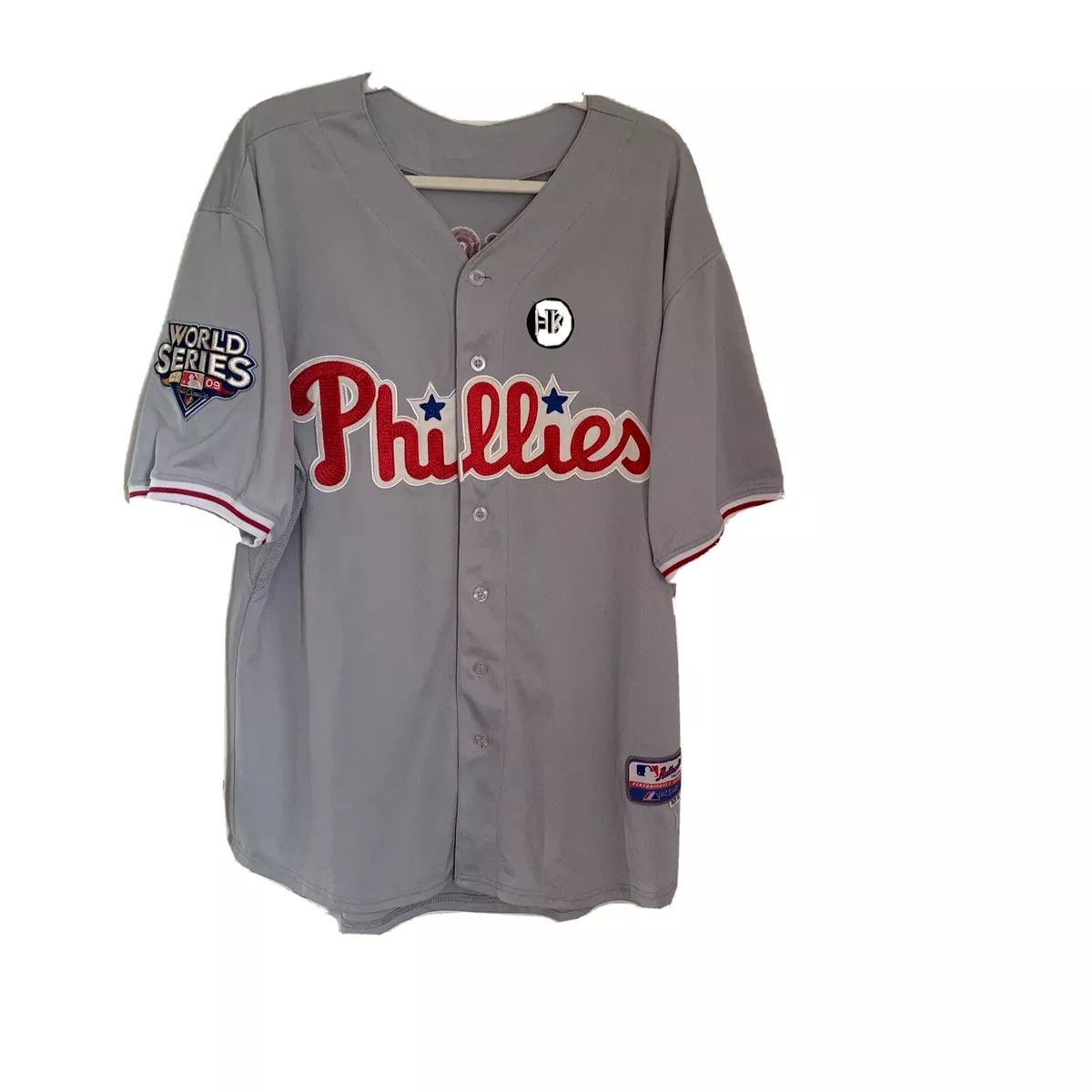 Shane Victorino Philadelphia Phillies 2009 World Series MLB Sewn Jersey  Size 52