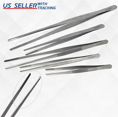 Dressing Tweezers Serrated Tip Dental Slim Forceps Pliers Surgical Tools
