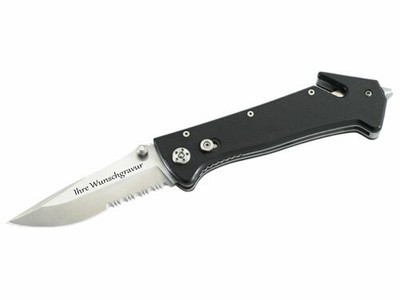 Herbertz Rettungsmesser, AISI 420, inkl. Etui, mit persönlicher Gravur
