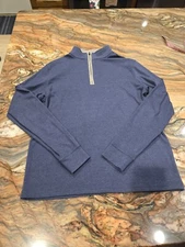 The Normal Brand Men's Blue 1/4 Zip Long Sleeve Pullover Size Medium Logo