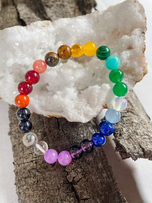 Handcrafted 7 Chakra Gemstone Healing Bracelet   Balancing Energy Stones