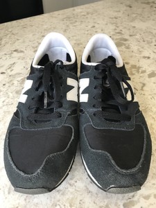 new balance 420 black and gray suede sneakers