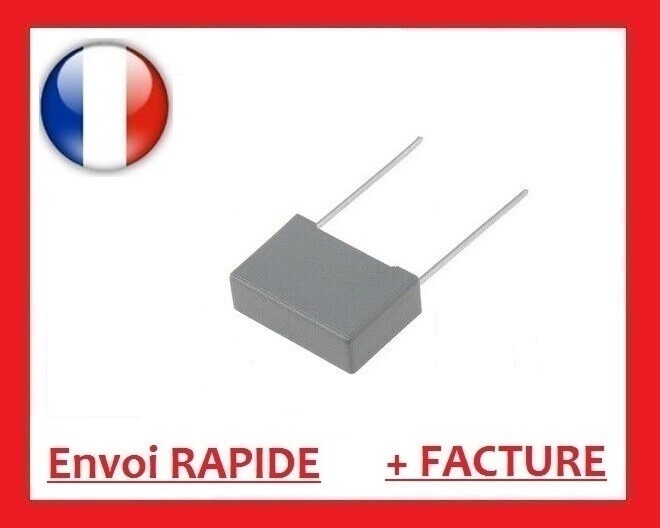 Condensateur MKP X2 1uF 275Vca pas 22.5mm pour filtre anti-parasite