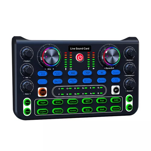 Live Sound Card for Stream Effect NEW Audio Mixer Microphone Voice Changer US - Picture 9 of 24