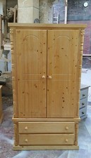 HANDMADE BUCKINGHAM 2 DOOR& 2 DRAWER SOLID PINE ANTIQUE  WARDROBE  (ASSEMBLED) 
