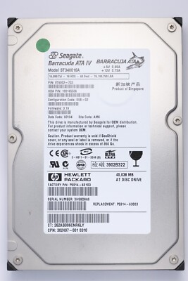 Seagate Barracuda 40GB IDE Desktop-Festplattenmodell ST340016A P/N 9T6002-773