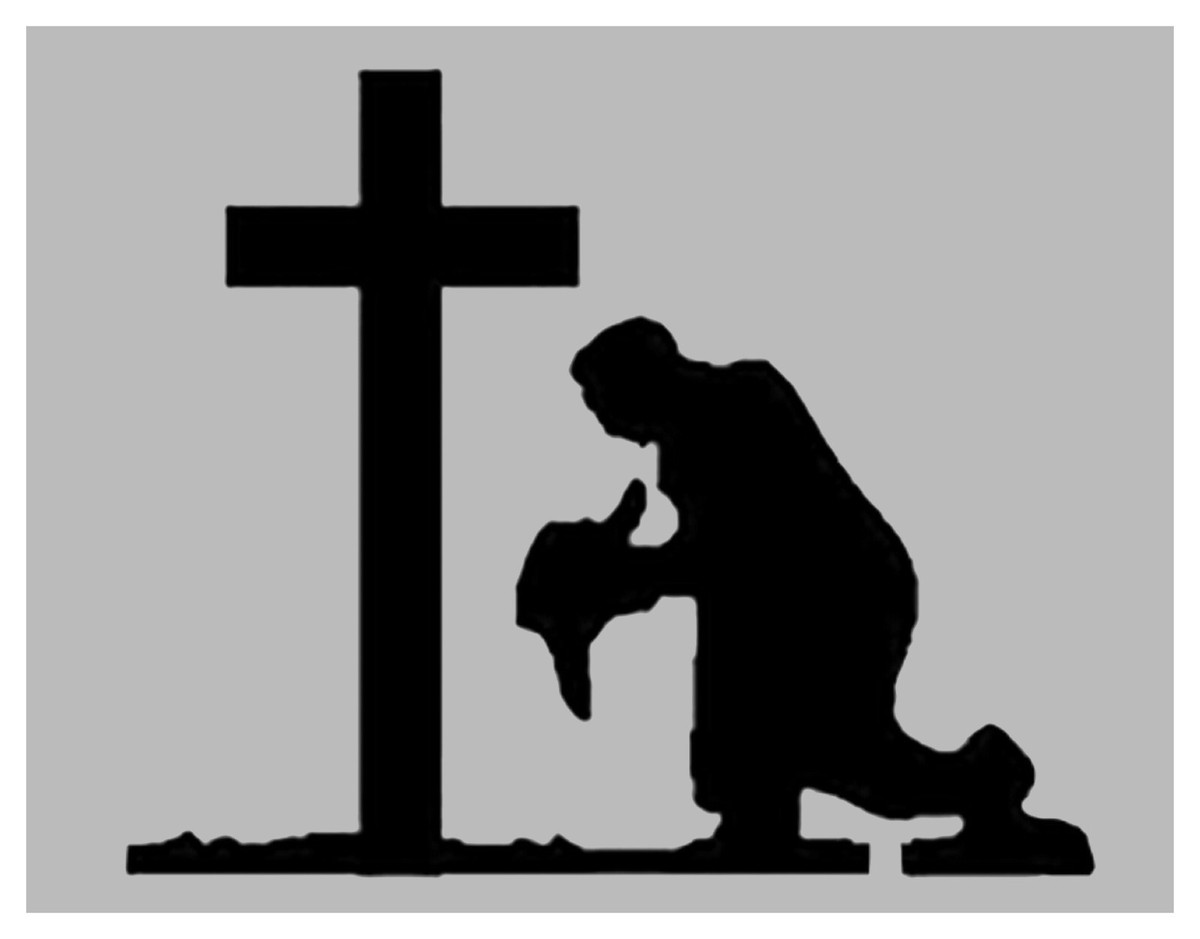 Cowboy Kneeling At Cross Tattoo