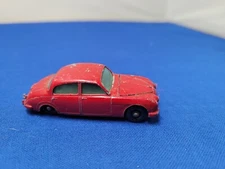 1962 Matchbox Lesney #65 Jaguar 3.4 Litre, Black Wheels Red Toy Car
