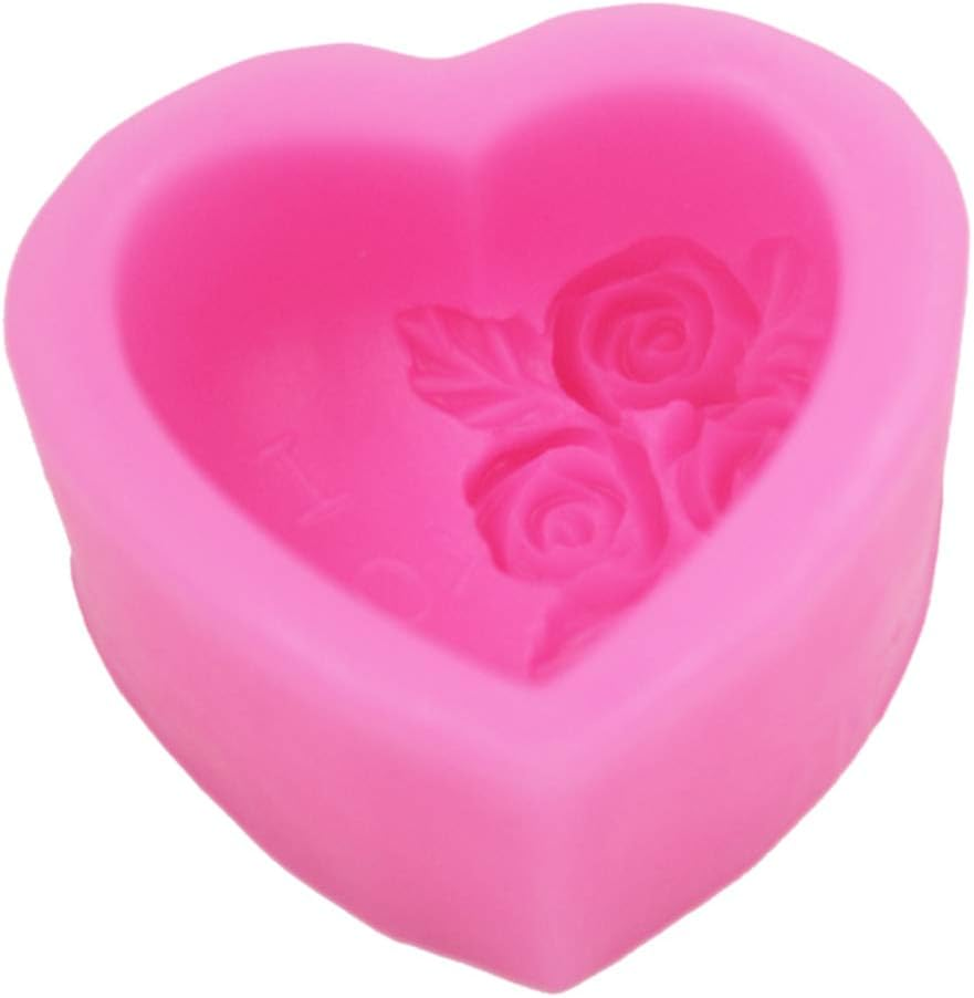 Guluote Rose Decoration Heart Craft Mold Art Silicone DIY Handmade Soap