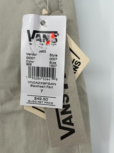 Vans Pants Boys 7 Khaki Beige Straight Leg New - Picture 3 of 10