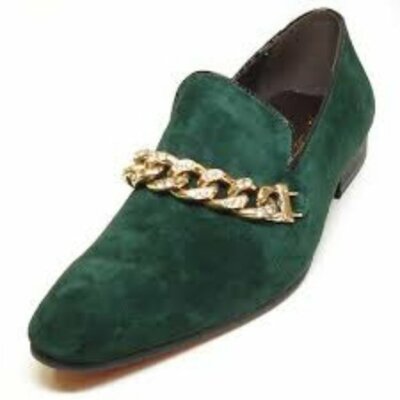 NWB AURELIO GARCIA Fiesso Suede Loafers with Studs FI-7525 Blue Suede Rhinestones Slip on Loafer Fiesso by  main image 4