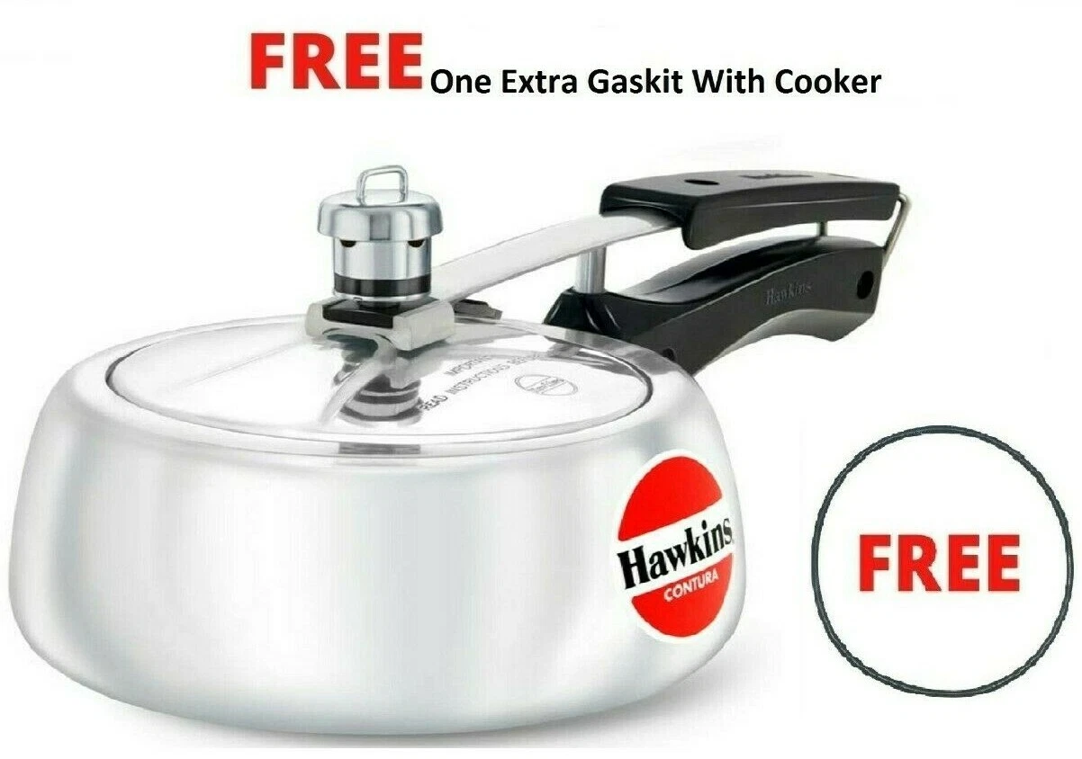 Hawkins Contura Pressure 1.5 LTR Cooker Silver Color With One Extra Gasket