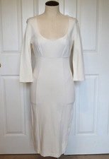 Victoria's Secret Midi Ivory Tight Fighting Pencil Dress 3/4 Sleeves Women's 4