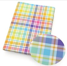 Spring easter pink plaid FAUX LEATHER SHEET 8 X 12" 1223984 Ordinary Texture