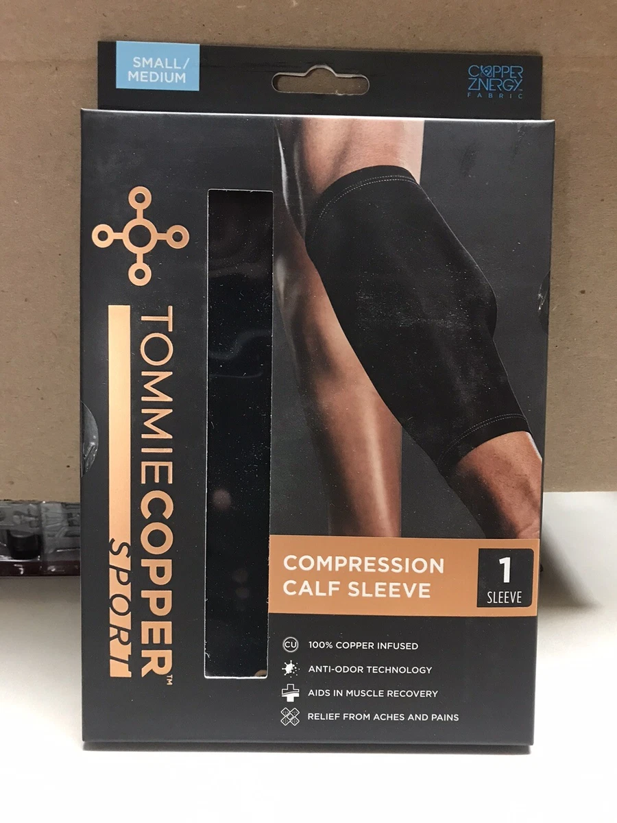 TOMMIE COPPER - SPORT COMPRESSION CALF SLEEVE - SIZE SMALL/MEDIUM - 100%  INFUSED