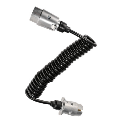 Spiralkabel Anhängerkabel Verbindungskabel 3 m Metallstecker 7 polig Traktor 12V