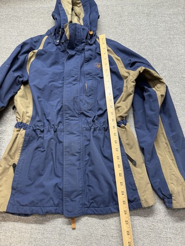 ARIAT Shell Lined Jacket Womens Small Blue Tan Mesh Removable Hooded Pockets - Picture 3 of 12