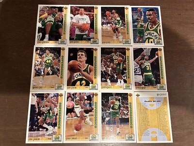 (12) Lot 1990-91 Upper Deck Seattle Super Sonic s Team Basketball Cards