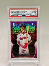 Welbyn Francisca 2023 Bowman Chrome 1st Fuchsia Shimmer /199 BCP-228 PSA-10