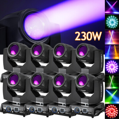 8X 230W 7R Sharpy 17Gobos Moving Head Beam Stage Lighting Zoom 16+8 Prism DMX US