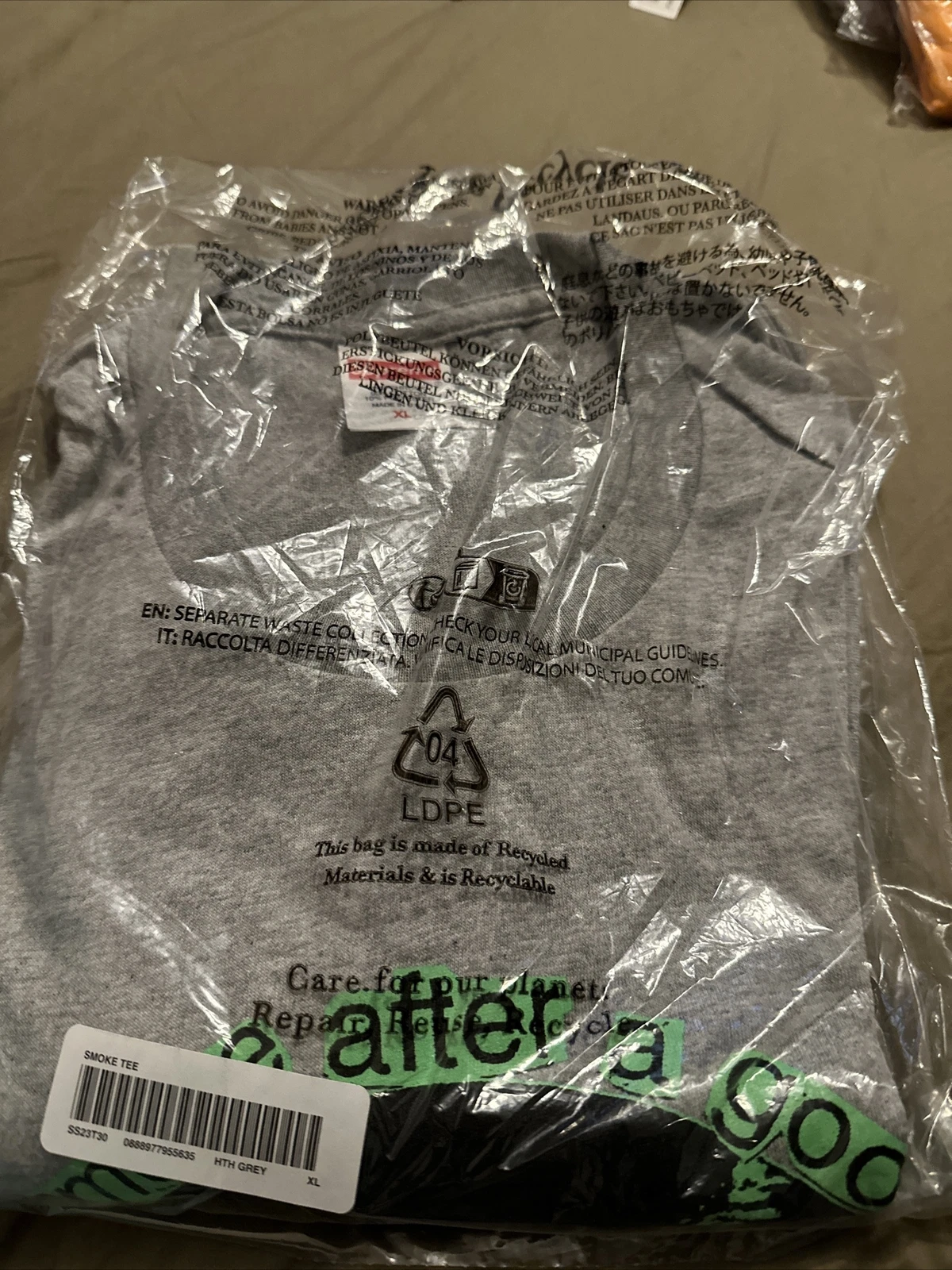 T shirt Supreme Smoke taille XL gris bruyère SS23 Supreme New York 2023 neuf DS