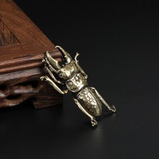 Brass Taurus Long Hornworm Copper Bug Bronze 5.5cm Solid Copper Beetle Ornaments
