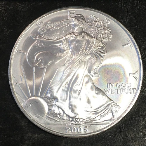 2005 Uncirculated American Silver Eagle US Mint Issue 1oz Pure Silver #o486